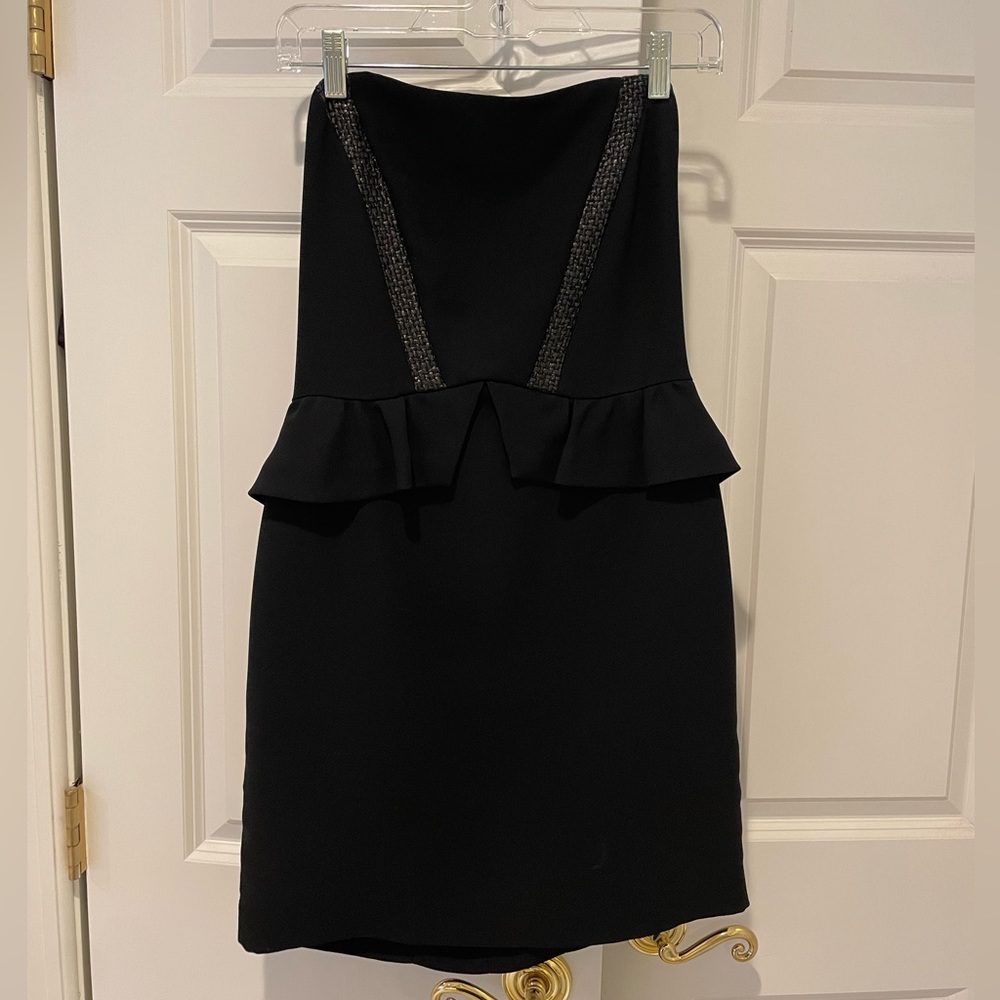 Black Sandro Strapless Mini Dress